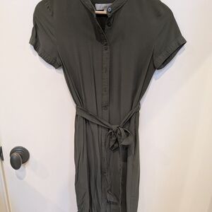 LOFT | Olive Midi Shirt Dress